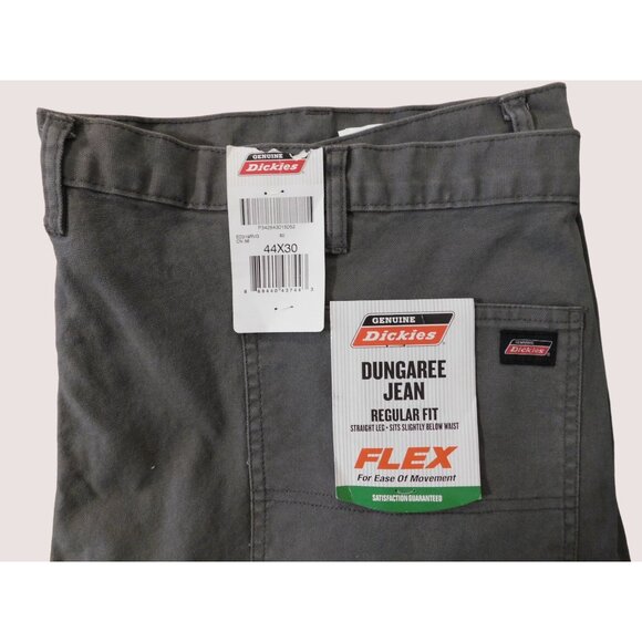 Dickies Dungaree Jeans Mens 44 x 30 Gray Straight Leg Regular Fit Flex Duck - Picture 7 of 7